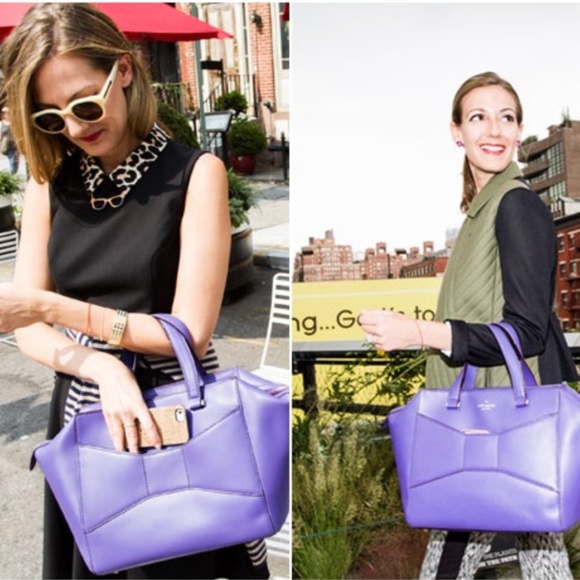 SOLD RARE Kate Spade 2 Park Avenue Beau Bag / Madison Ave Collection / Purple - Picture 5 of 15
